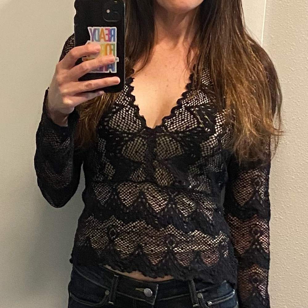 Sexy lace v-neck plunge top from Nightcap - Size M/L but fits more like a S/M